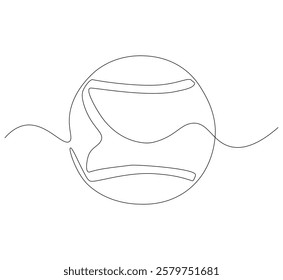 Tennis ball continuous line. Continuous one line drawing tennis ball. Sport concept. Single line drawing