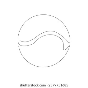 Tennis ball continuous line. Continuous one line drawing tennis ball. Sport concept. Single line drawing