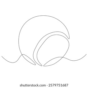 Tennis ball continuous line. Continuous one line drawing tennis ball. Sport concept. Single line drawing