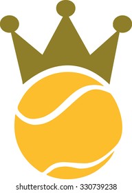 Tennis ball with crown
