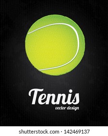tennis ball design over black background vector illustration