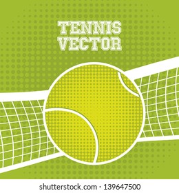 tennis ball design over green background vector illustration