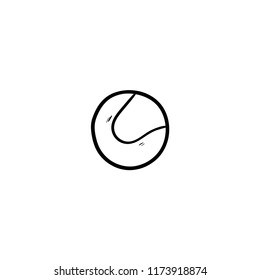 tennis ball doodle icon vector 