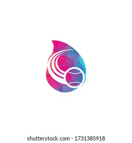 Tennis ball drop shape concept logo. Tennis logo design.