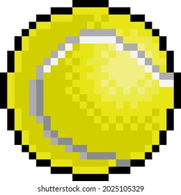 A tennis ball eight bit retro video game style pixel art sports icon