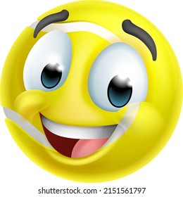 A tennis ball emoticon cartoon face icon