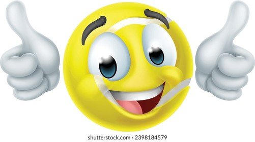 A tennis ball emoticon cartoon face icon