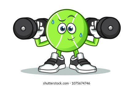 tennis ball exercise vector cartoon illustration