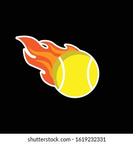 Tennis Ball with fire perfect for logo or website and app mobile 