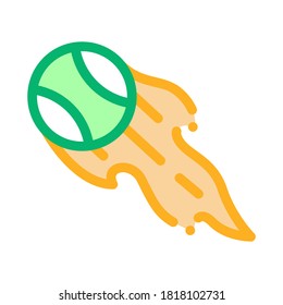 Tennis Ball Flame Icon Vector. Outline Tennis Ball Flame Sign. Isolated Contour Symbol Illustration