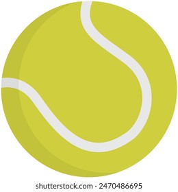 Tennis ball flat icon isolated on white background.