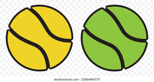 Tennis ball flat icon isolated on Transparent background.  EPS 10.