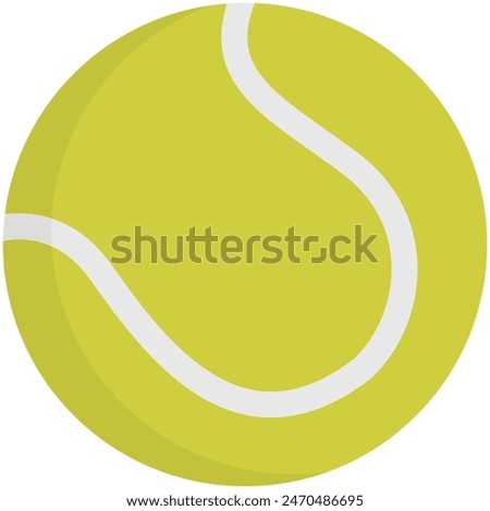 Tennis ball flat icon isolated on white background.