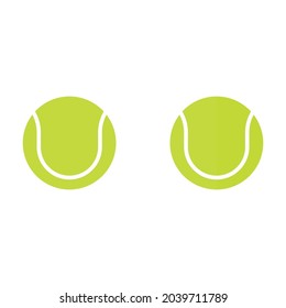 Tennis ball flat icon on white background