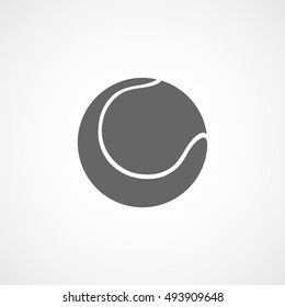 Tennis Ball Flat Icon On White Background