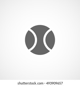 Tennis Ball Flat Icon On White Background