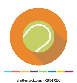 Tennis ball flat web icon. Vector Illustration.