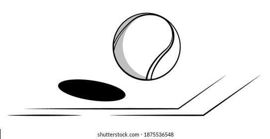 tennis ball flies in line of court. World tennis tournament. Sport equipment. Background for design sport competitions. Black and white contrast vector