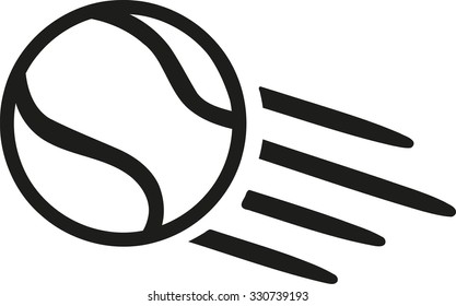 Tennis ball flying