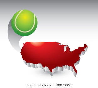 tennis ball flying across america