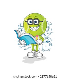 the tennis ball geek cartoon. cartoon mascot vector