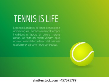 Tennis ball. Gradient poster. Vector illustration.