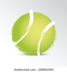 Tennis ball, grunge hand drawn vector illustration