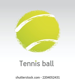 Tennis ball, grunge hand drawn vector illustration