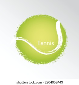 Tennis ball, grunge hand drawn vector illustration