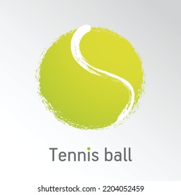 Tennis ball, grunge hand drawn vector illustration