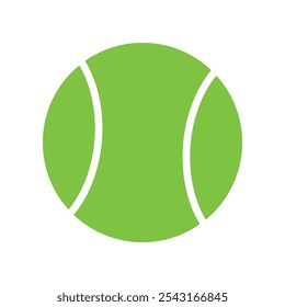tennis ball icon, colored green and white lines
