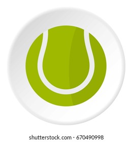 Tennis ball icon in flat circle isolated vector illustration for web