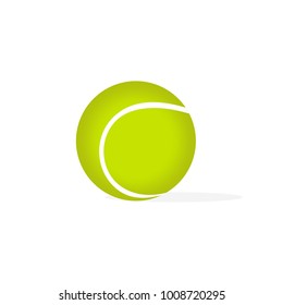 Tennis ball icon in flat style isolated vector illustration on white transparent background