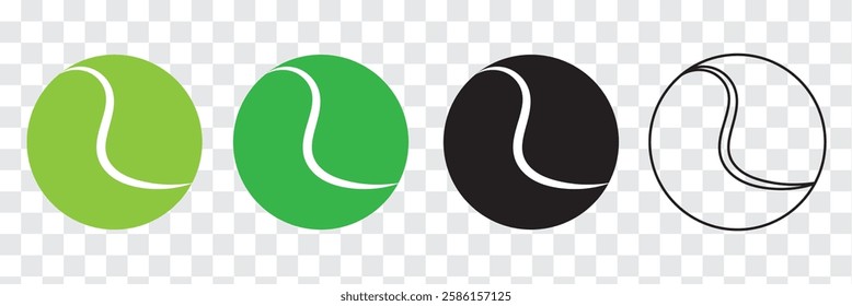 Tennis ball icon flat style. Green, yellow, black, white Tennis ball icon page symbol for your web site design tennis ball icon Sports, logo, app. Variety Design Tennis ball icon Vector. EPS 10