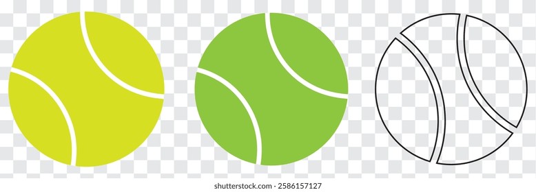 Tennis ball icon flat style. Green, yellow, black, white Tennis ball icon page symbol for your web site design tennis ball icon Sports, logo, app. Variety Design Tennis ball icon Vector. EPS 10