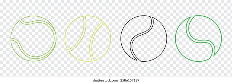 Tennis ball icon flat style. Green, yellow, black, white Tennis ball icon page symbol for your web site design tennis ball icon Sports, logo, app. Variety Design Tennis ball icon Vector. EPS 10