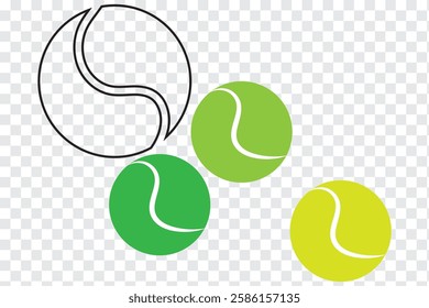 Tennis ball icon flat style. Green, yellow, black, white Tennis ball icon page symbol for your web site design tennis ball icon Sports, logo, app. Variety Design Tennis ball icon Vector. EPS 10