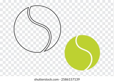 Tennis ball icon flat style. Green, yellow, black, white Tennis ball icon page symbol for your web site design tennis ball icon Sports, logo, app. Variety Design Tennis ball icon Vector. EPS 10