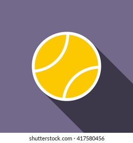 Tennis ball icon, flat style 