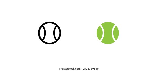 Tennis ball icon. Leisure and activity sports game icon symbol logo illustration,editable stroke, flat design style isolated on white