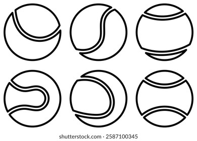 tennis ball icon with liner design. Tennis Ball Icon Logo Design Vector Template. tennis ball icon set. eps 888.