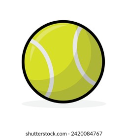 Tennisball-Logo einzeln auf weißem Hintergrund Vektorgrafik