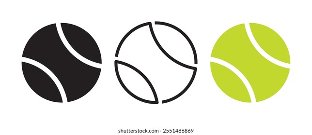 tennis ball icon logo set vector design illustration