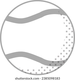 Tennis ball icon (monochrome).The background is transparent.