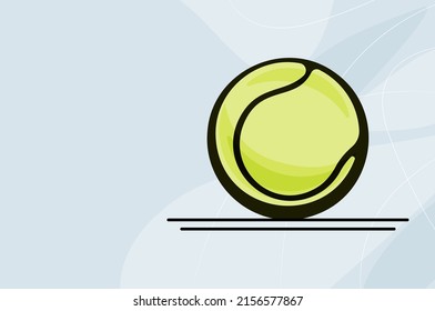 Tennis ball icon on abstract background. Vector illustration of elements of a tennis game. Business card, flyer