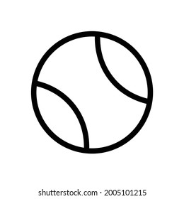 tennis ball icon with outline style