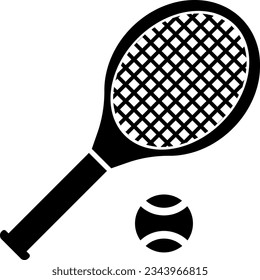 Tennis ball icon with racket