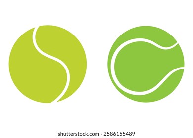 Tennis ball icon. Set with tennis balls vector icons. Tennis balls Green, black and yellow collection. Sport game. Tennis ball. Sport concept. Sports, fitness, activity. Vector illustration.