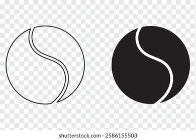 Tennis ball icon. Set with tennis balls vector icons. Tennis balls Green, black and yellow collection. Sport game. Tennis ball. Sport concept. Sports, fitness, activity. Vector illustration.