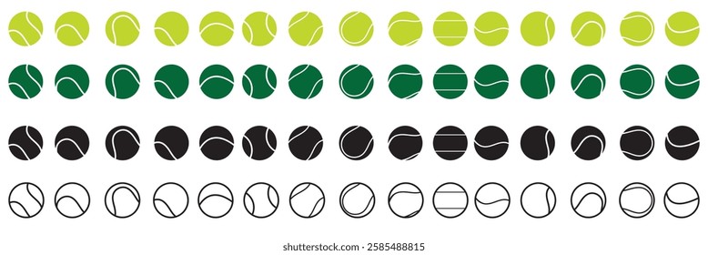 Tennis Ball Icon set  Logo Design Vector Template Illustration Sign And Symbol   Tennis Ball Design Template, Clipart for Sports Concepts, Competition Promotions, Advertisements, Graphics for a Tennis